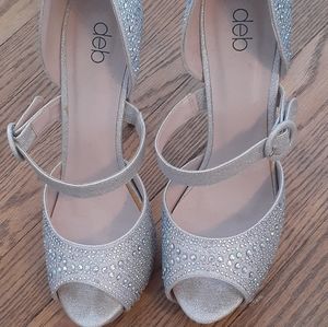Silver high heels